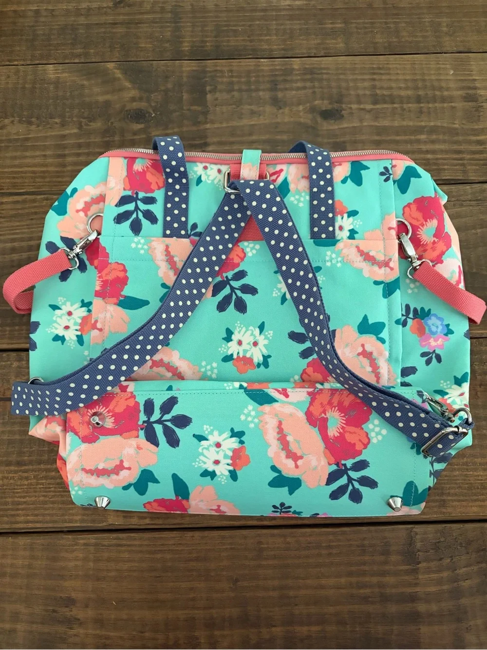 Matilda Jane Teal Floral Diaper Bag